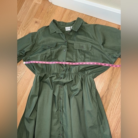 SOLD______Vintage 100% Cotton Button Front Long Sleeve Maxi Shirt Dress Size 18 - Picture 3 of 12